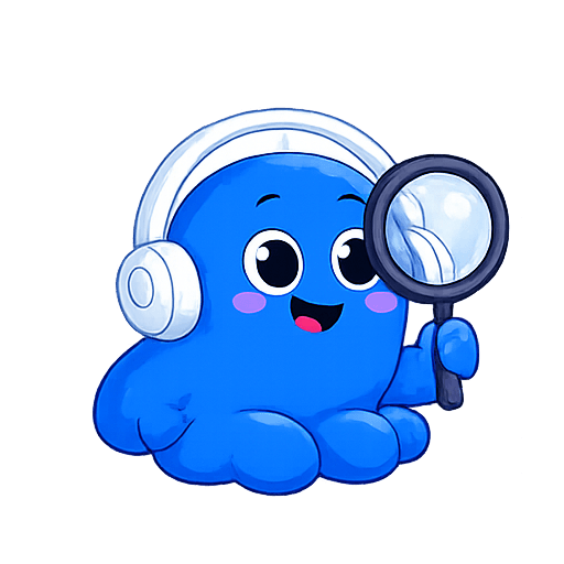 Sound Mod search mascot with magnifying glass