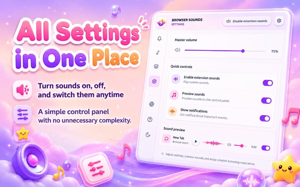 Upload custom sound files screen in Custom Sound for Browser